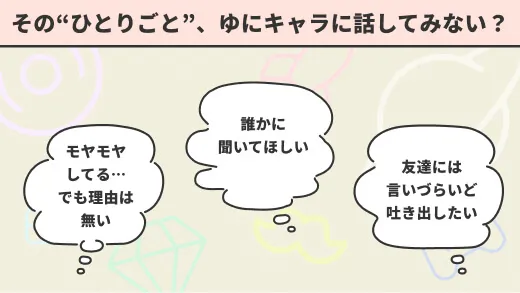 その“ひとりごと”、ゆにキャラに話してみない？ ゆにキャラの説明画像